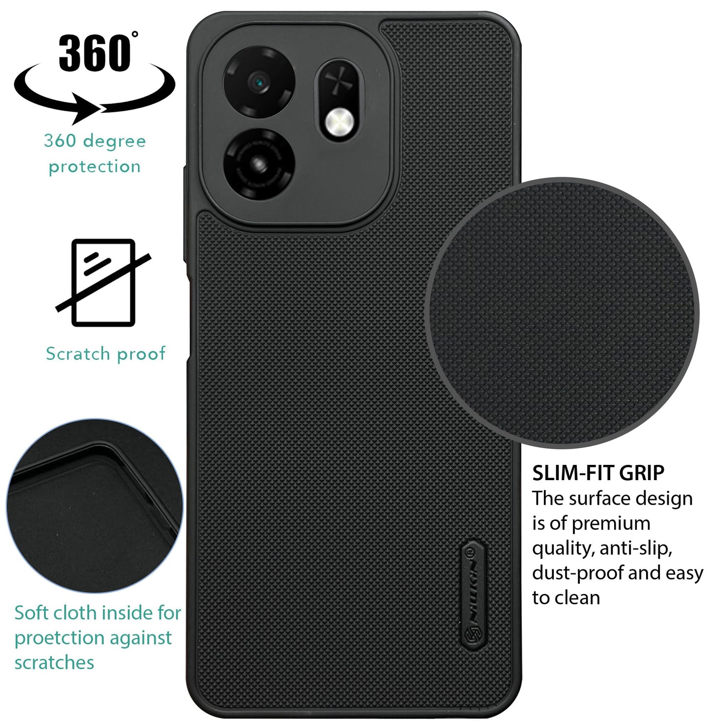 NIUKIN Super Frosted Dotted Case for ITEL A100c