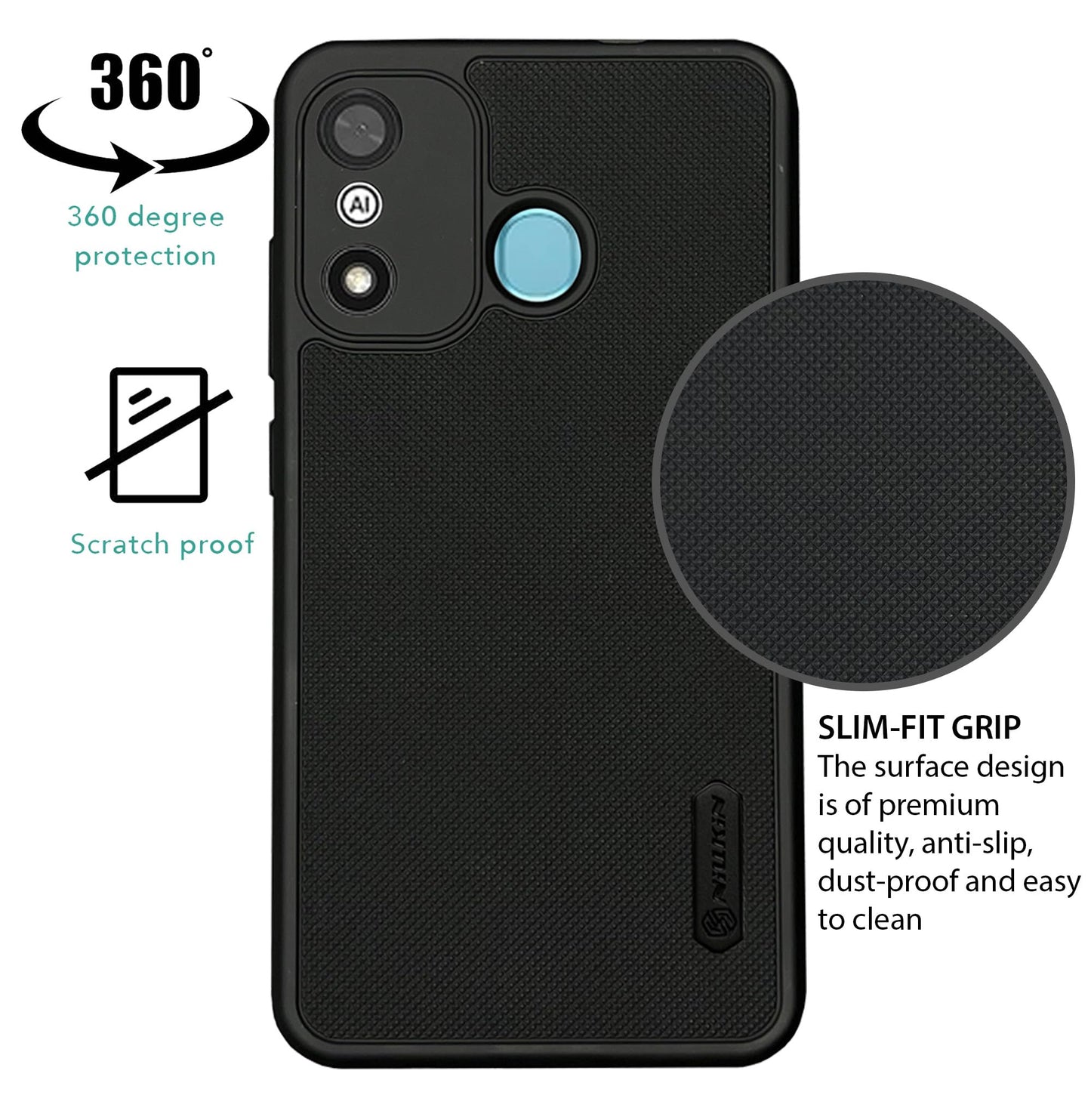 NIUKIN Super Frosted Dotted Case for ITEL A27