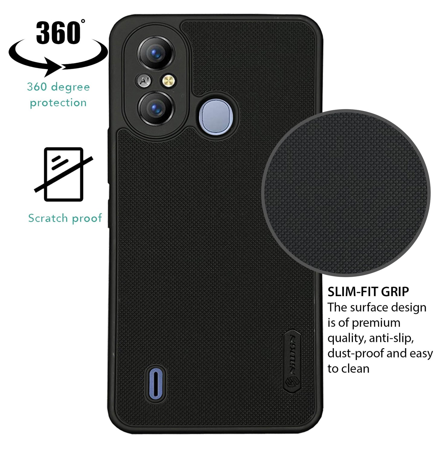 NIUKIN Super Frosted Dotted Case for ITEL A49
