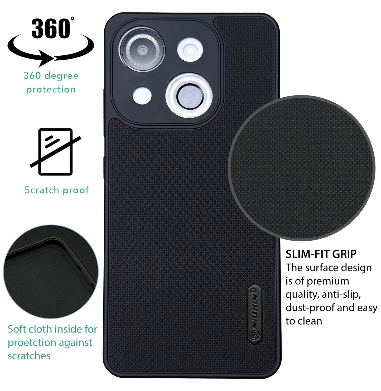 NIUKIN Super Frosted Dotted Case for ITEL A50c