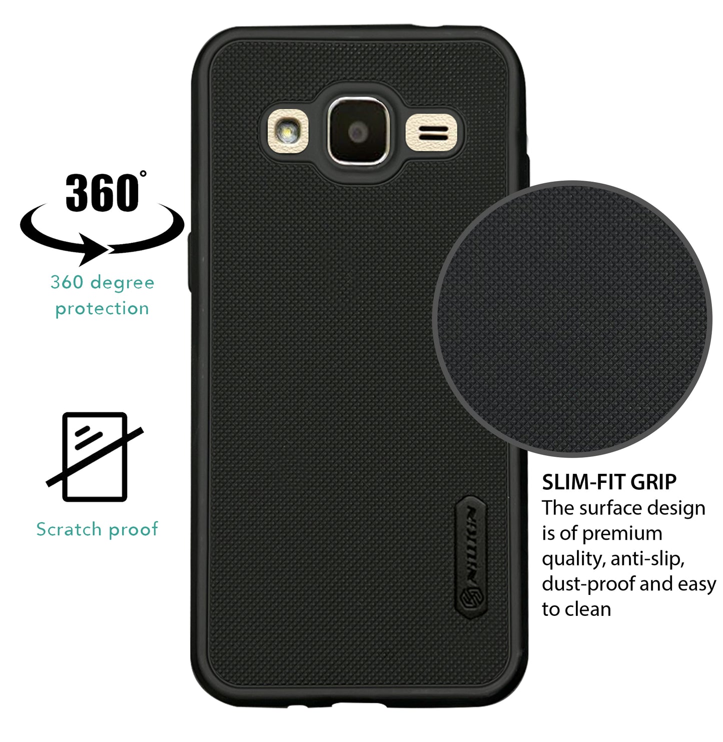 NIUKIN Super Frosted Dotted Case for Samsung J2