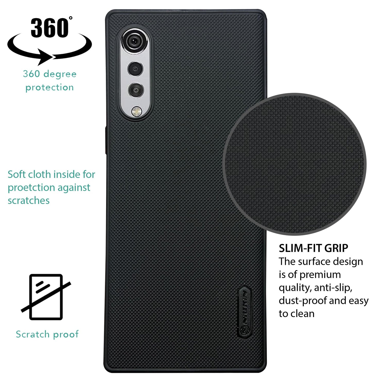 NIUKIN Super Frosted Dotted Case for LG Velvet
