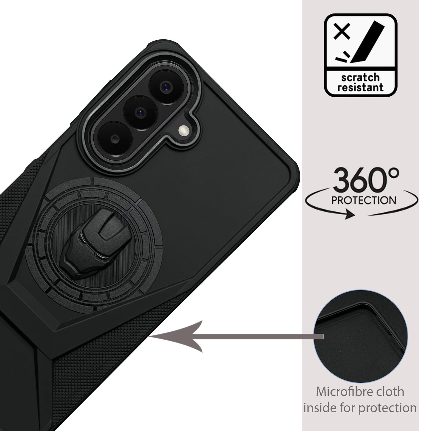 IR Superhero Armor Case with Camera Ring for Samsung Galaxy M47
