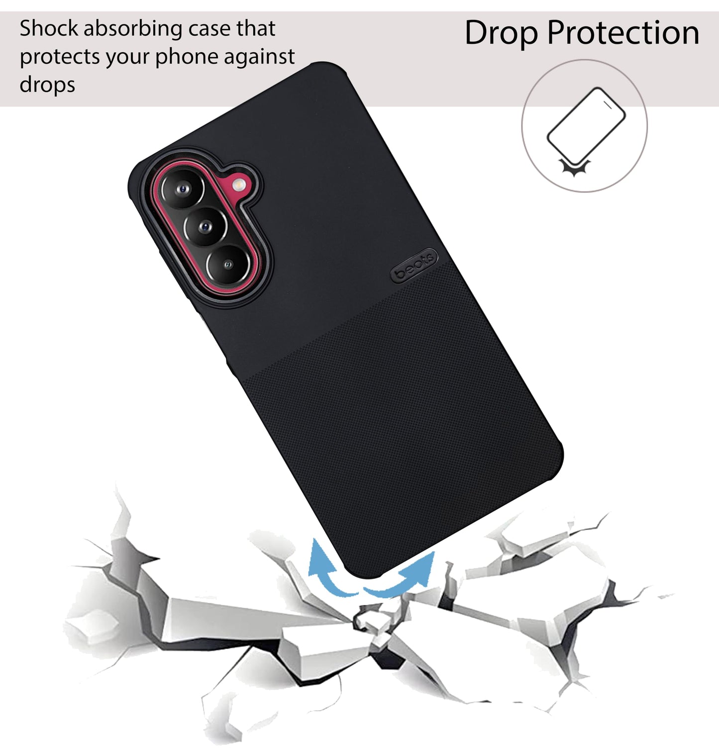 BEOTS Rugged back case with Camera Ring for Samsung Galaxy M47