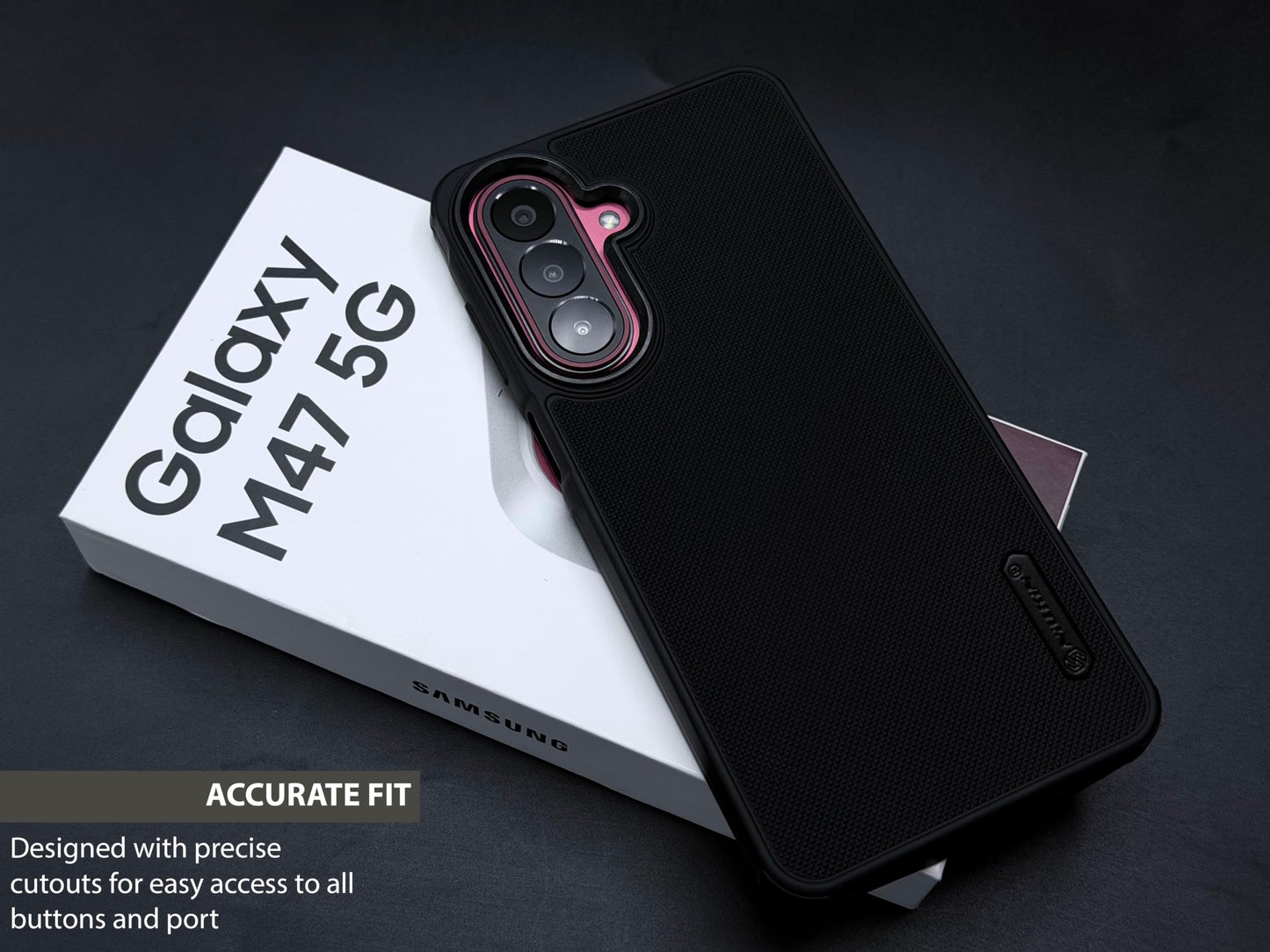 NIUKIN Super Frosted Dotted Case with Camera Ring for Samsung Galaxy M47