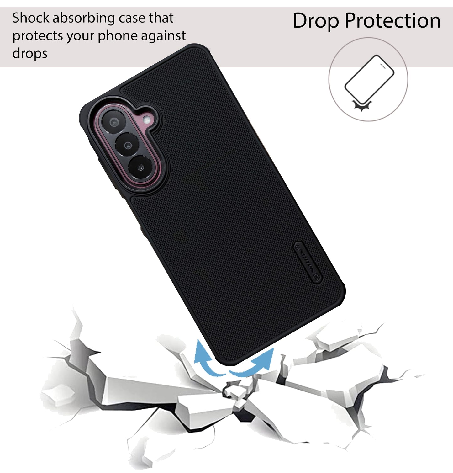 NIUKIN Super Frosted Dotted Case with Camera Ring for Samsung Galaxy M47