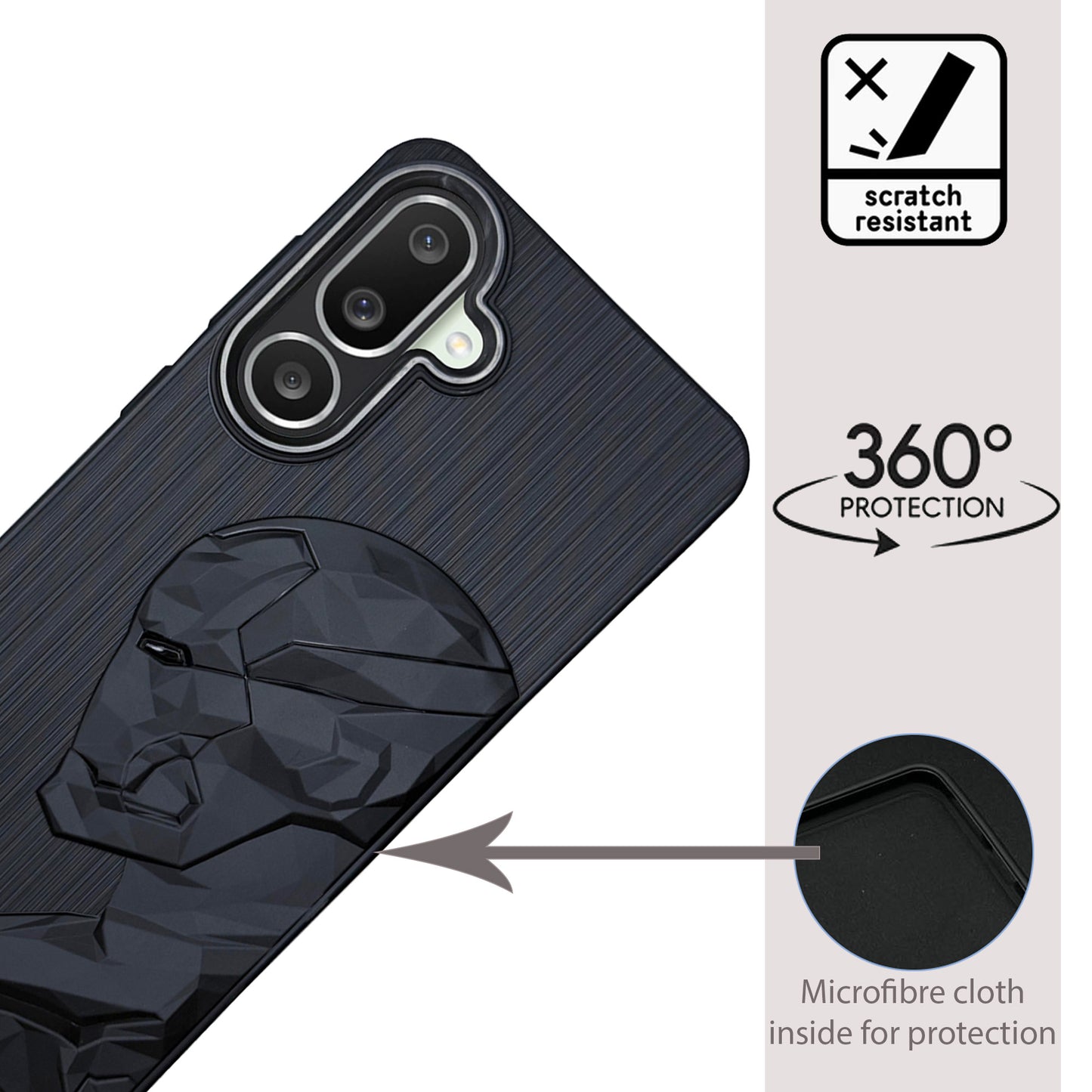 IR Superhero Side Face Prism Case with Metallic Camera Ring for Samsung M56(5G)