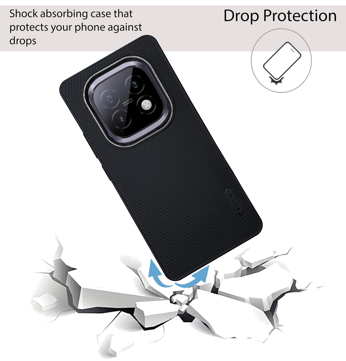 Niukin Grip Guard Back Case with Camera Ring for Realme Narzo 70 Turbo