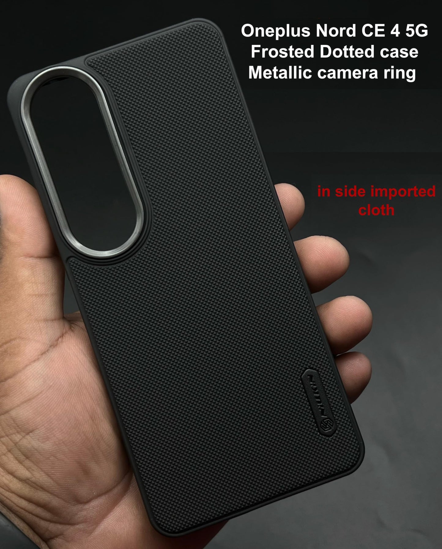 NIUKIN Super Frosted Dotted Case with Camera Ring for Oneplus Nord CE 4