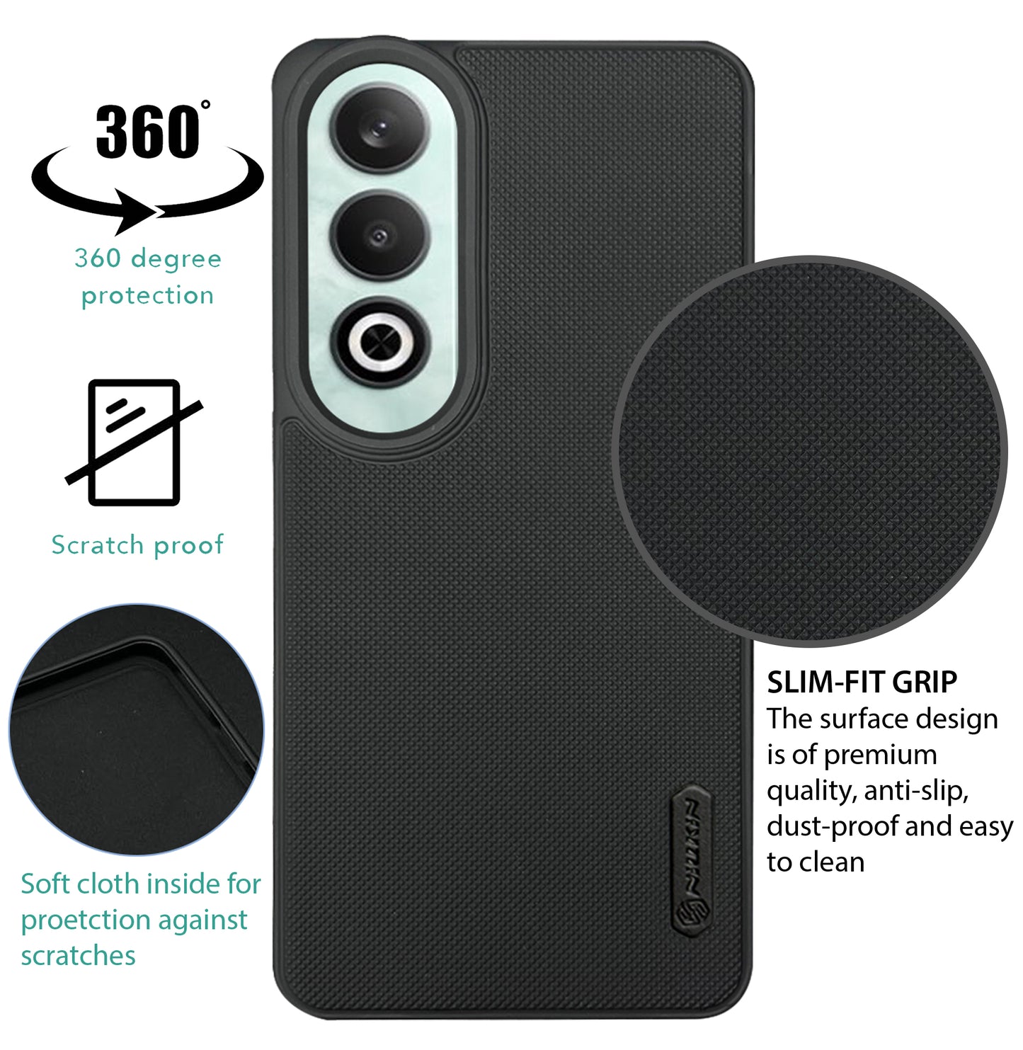 NIUKIN Super Frosted Dotted Case for Oneplus Nord CE 4