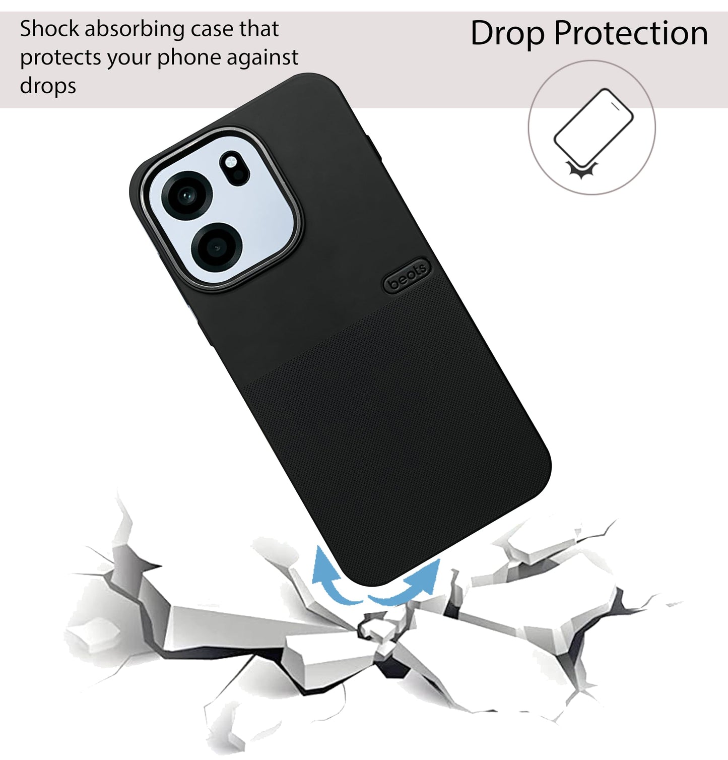 BEOTS Rugged back case with Camera Ring for Oneplus Nord CE 6