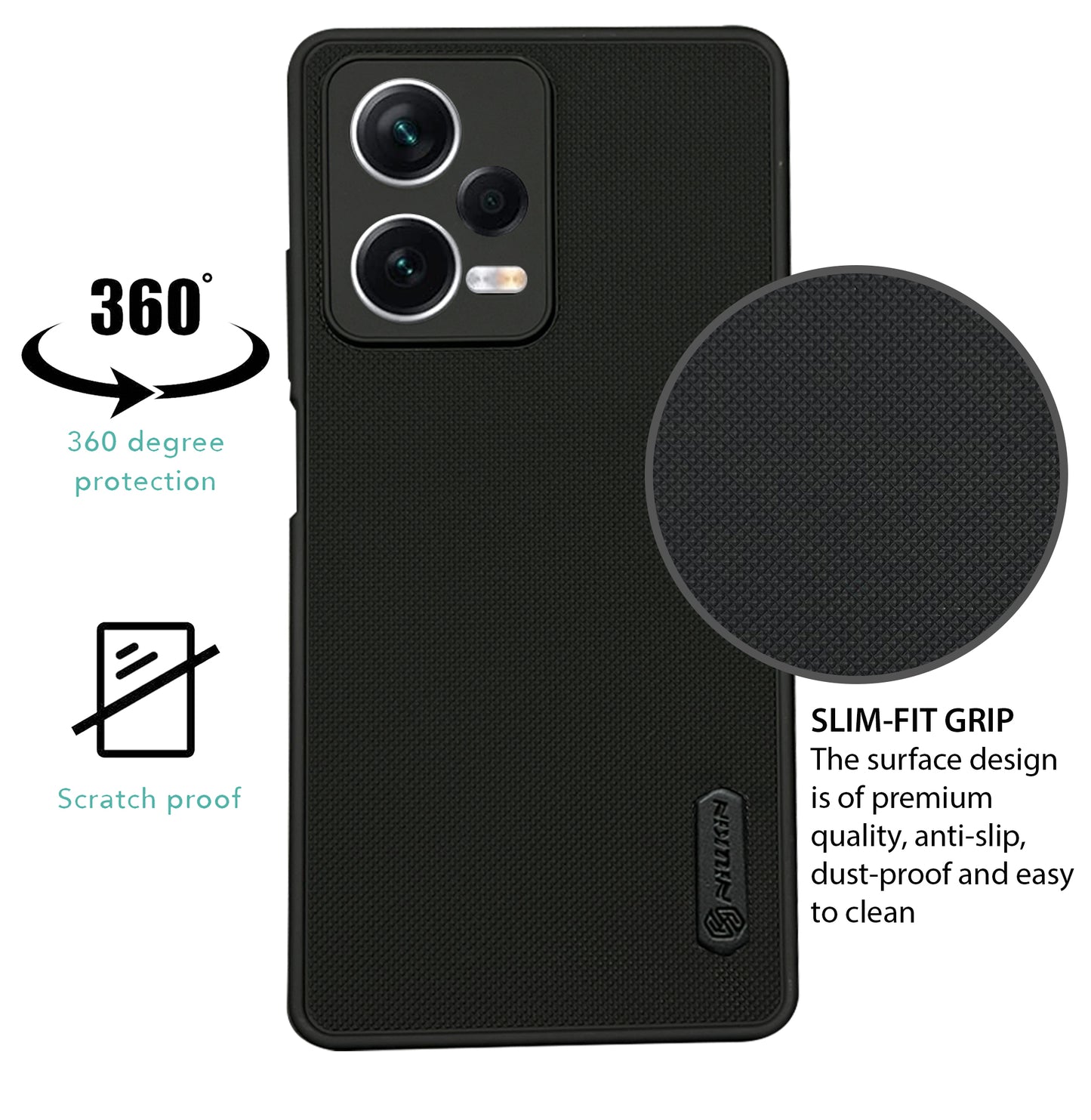 NIUKIN Super Frosted Dotted Case for Xiaomi Note 12 Pro Plus