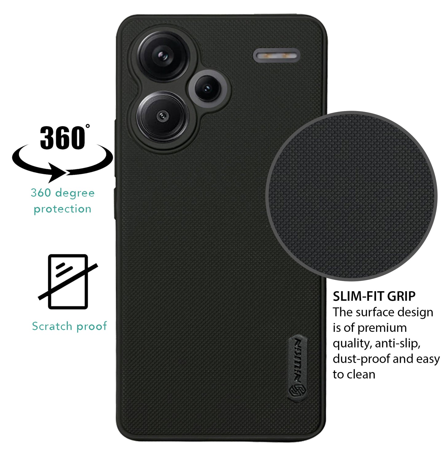 NIUKIN Super Frosted Dotted Case for Xiaomi Note 13 Pro Plus