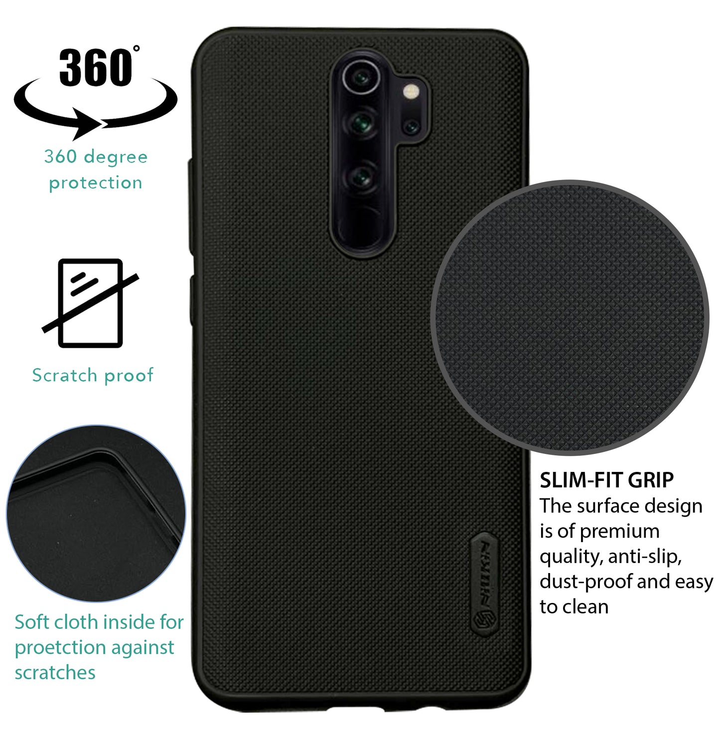 NIUKIN Super Frosted Dotted Case for Xiaomi Note 8 Pro