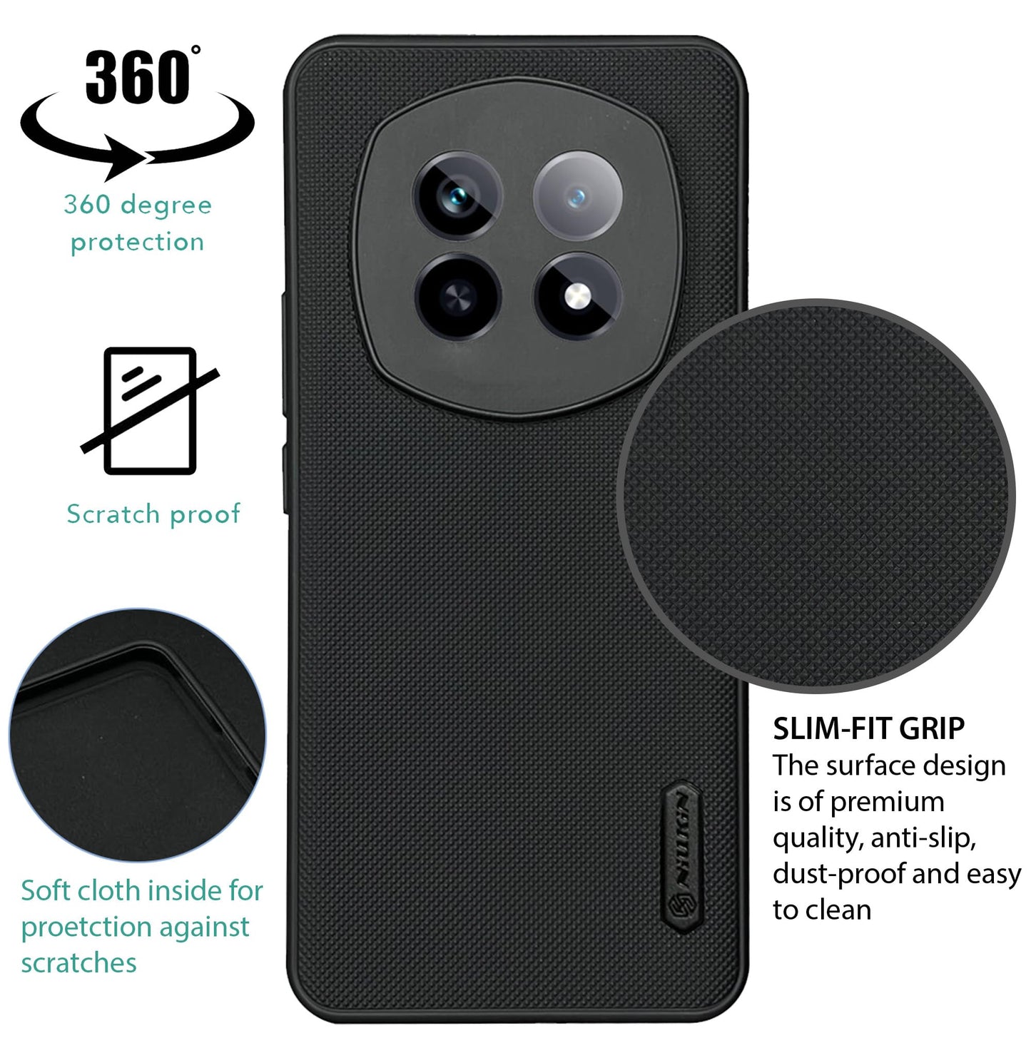 NIUKIN Super Frosted Dotted Case for Realme P2 Pro