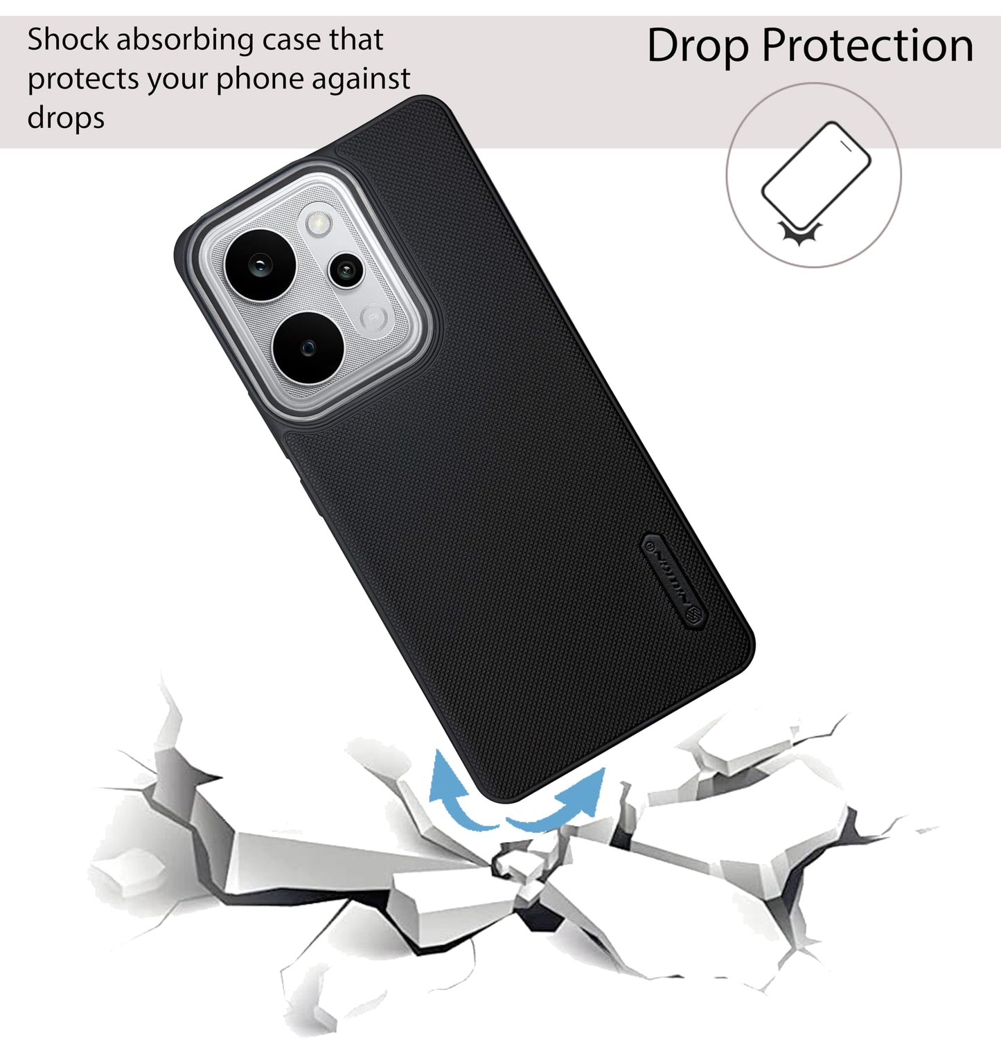 NIUKIN Super Frosted Dotted Case with Camera Ring for Realme P4 Power