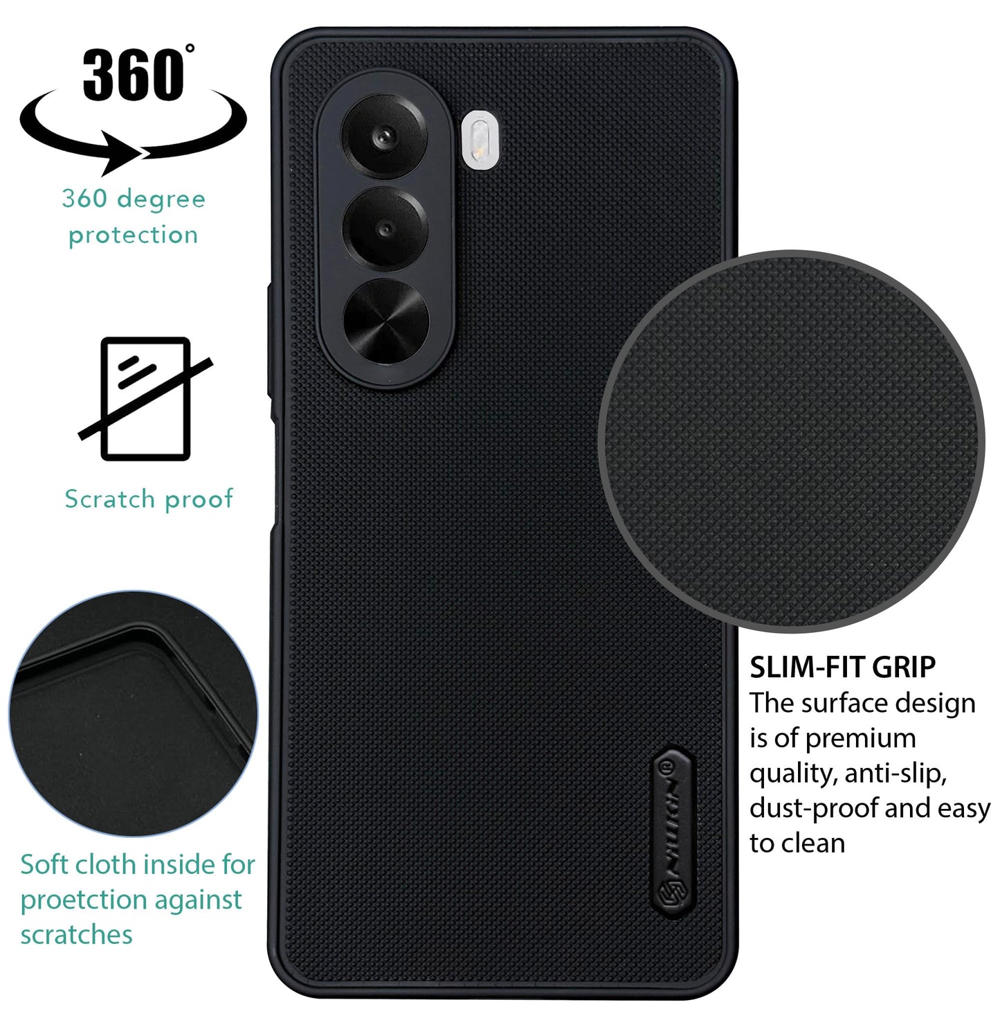 NIUKIN Super Frosted Dotted Case for Realme P4x
