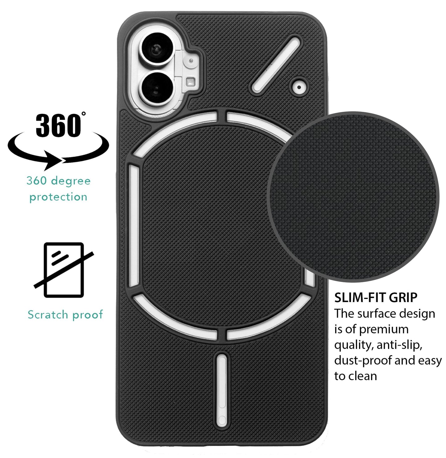 NIUKIN Super Frosted Dotted Case for Nothing Phone 1