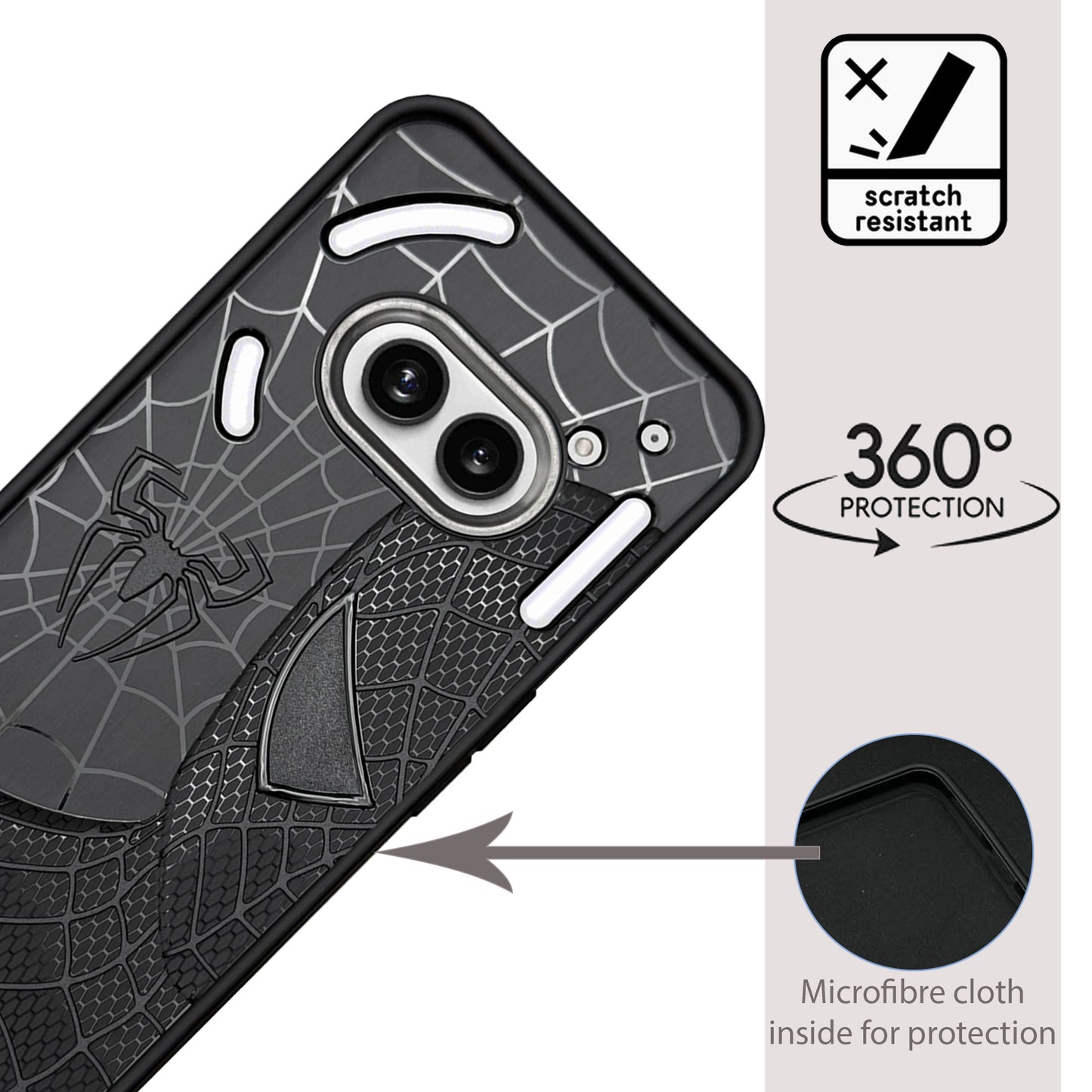 Sp Superhero Web Case with Metallic Camera Ring for Nothing Phone 2A