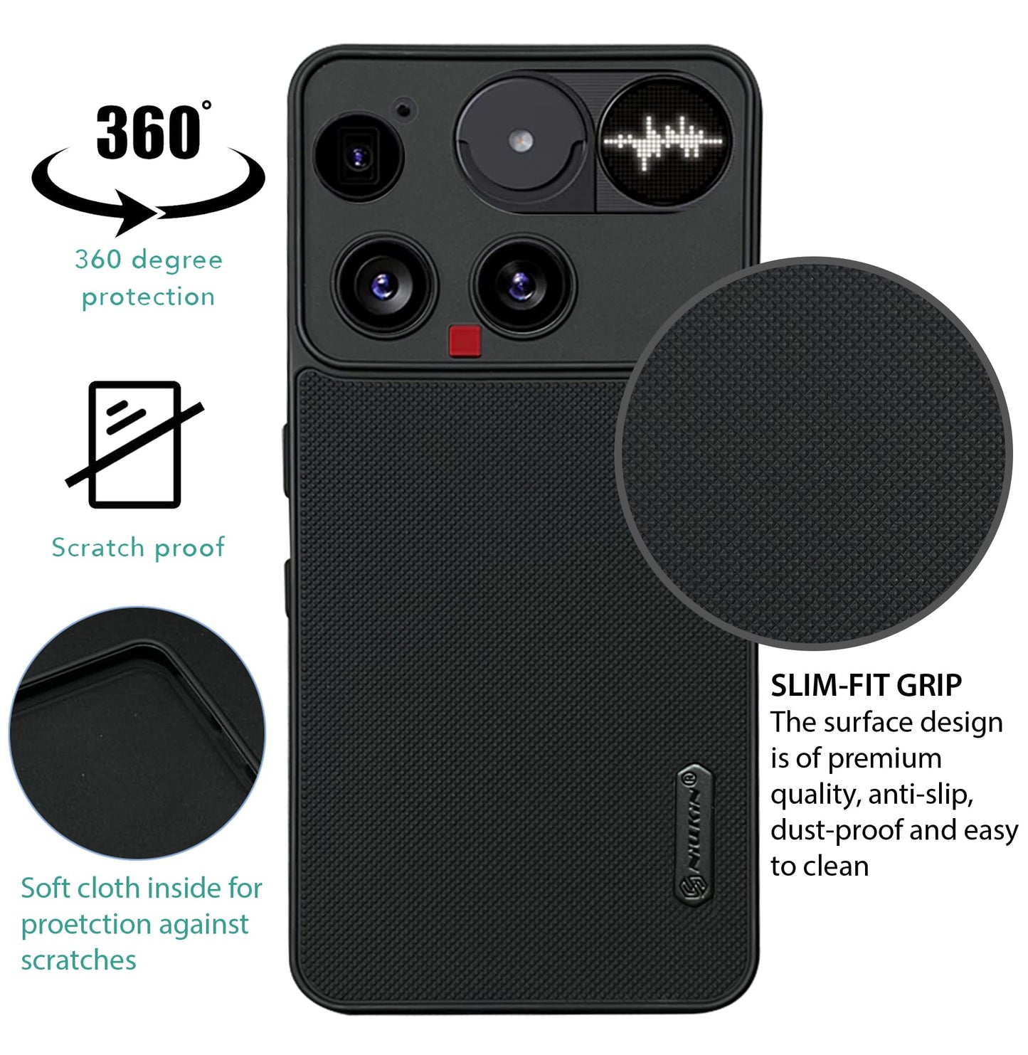 NIUKIN Super Frosted Dotted Case for Nothing Phone 3
