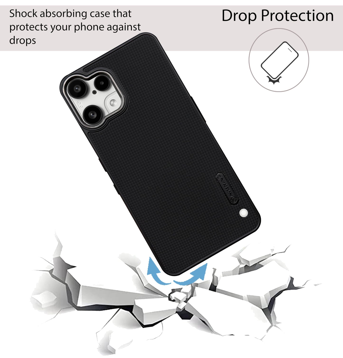 NIUKIN Super Frosted Dotted Case with Camera Ring for Nothing Phone 3A Lite