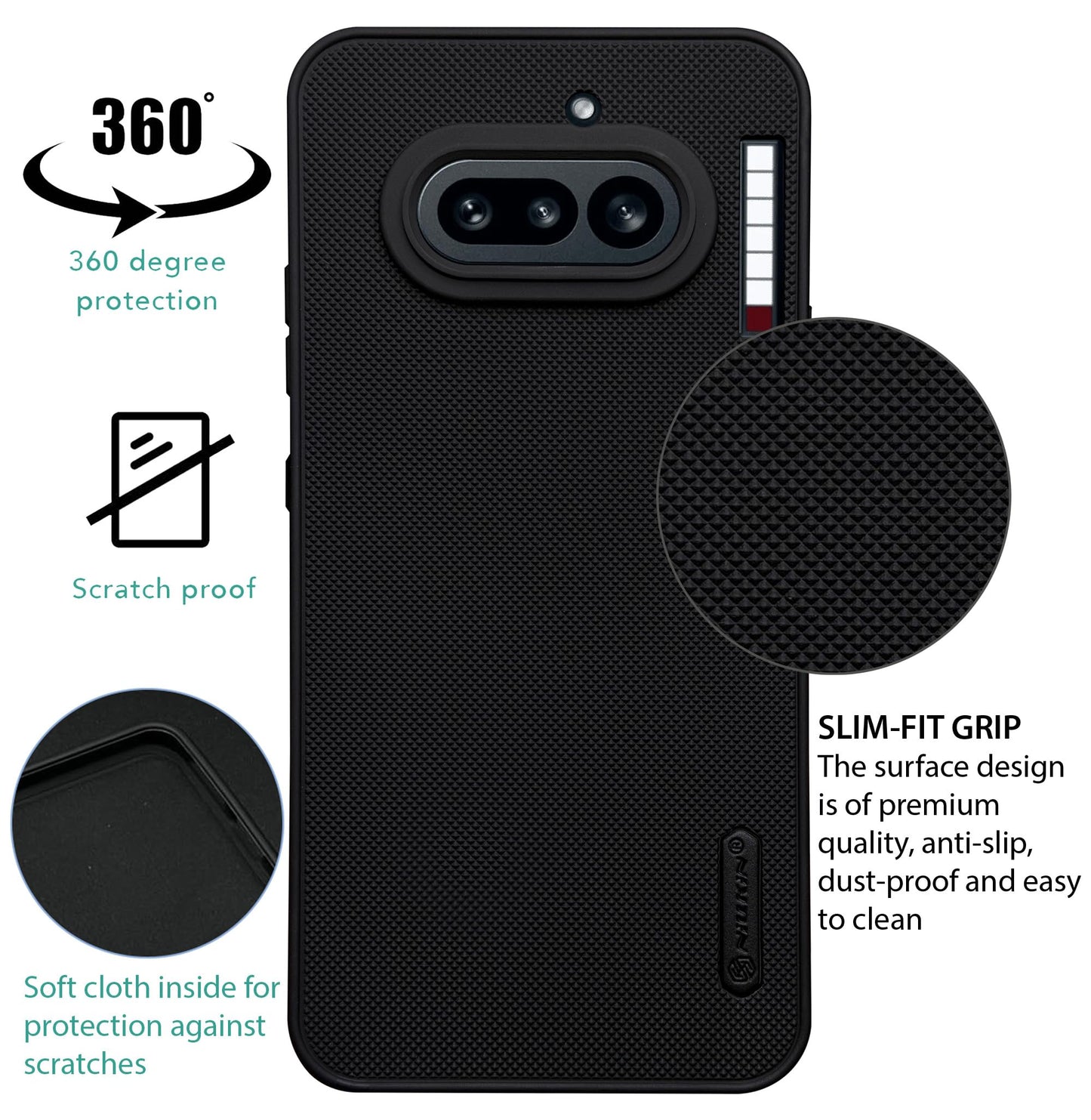 NIUKIN Super Frosted Dotted Case for Nothing Phone 4A