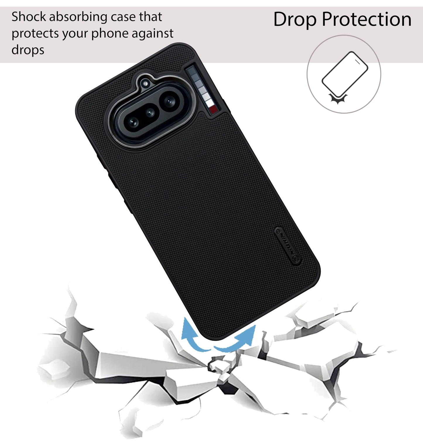 NIUKIN Super Frosted Dotted Case with Camera Ring for Nothing Phone 4A