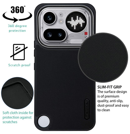 NIUKIN Super Frosted Dotted Case with Camera Ring for Nothing Phone 4A Pro