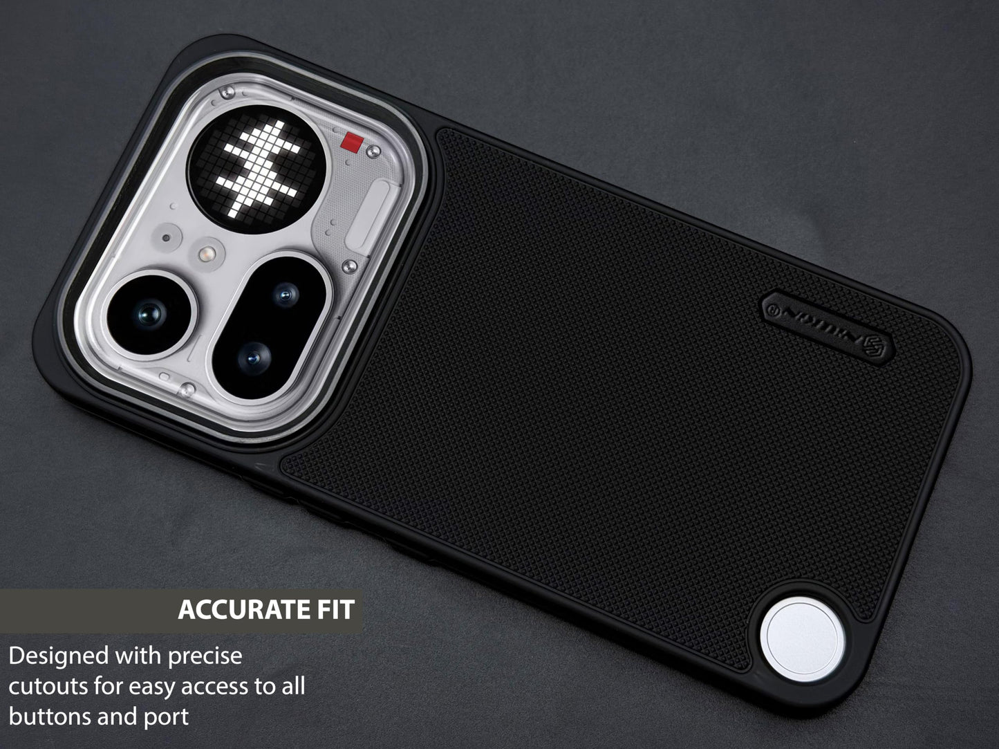 NIUKIN Super Frosted Dotted Case with Camera Ring for Nothing Phone 4A Pro