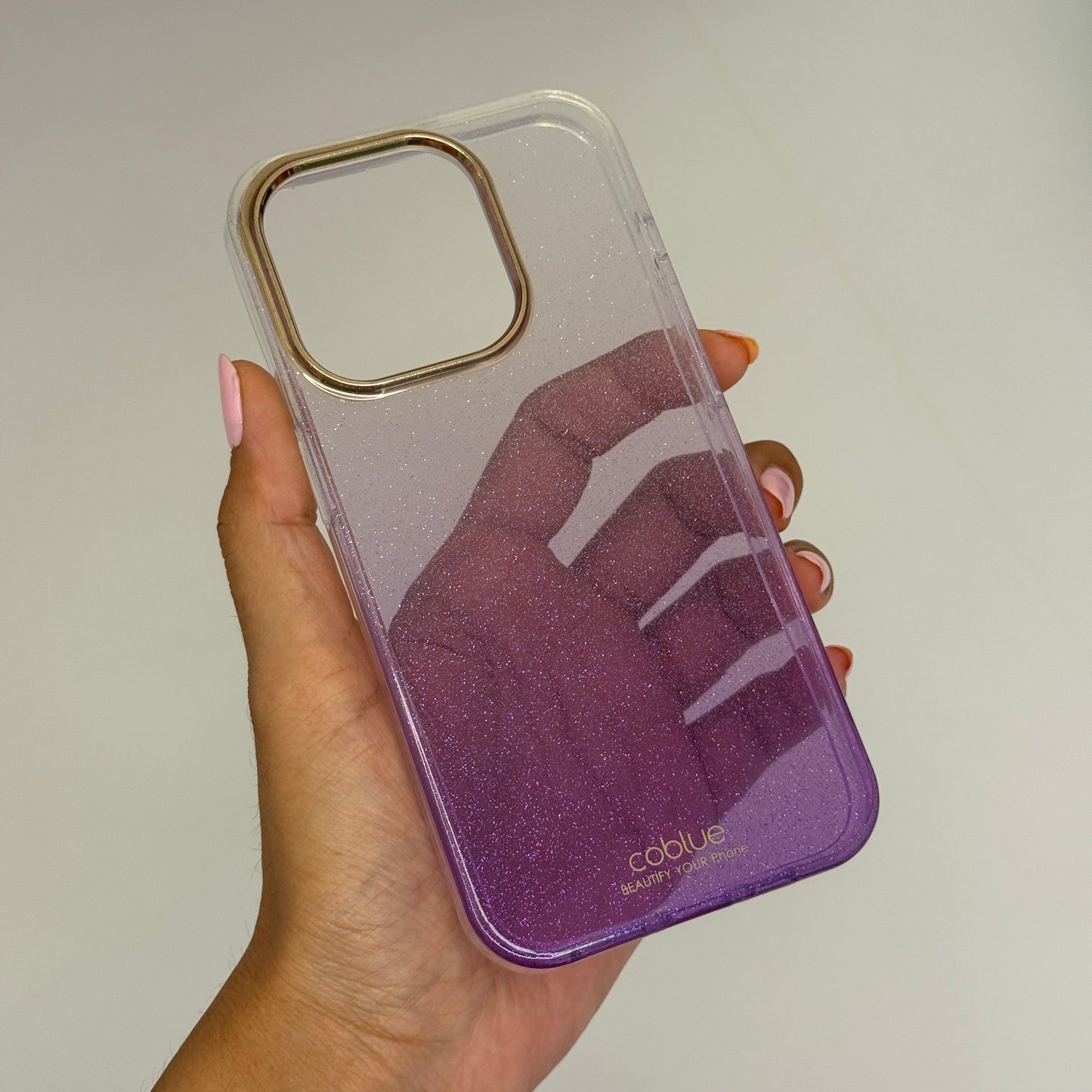 Coblue Transparent Shaded Glitter Case for iPhone 15
