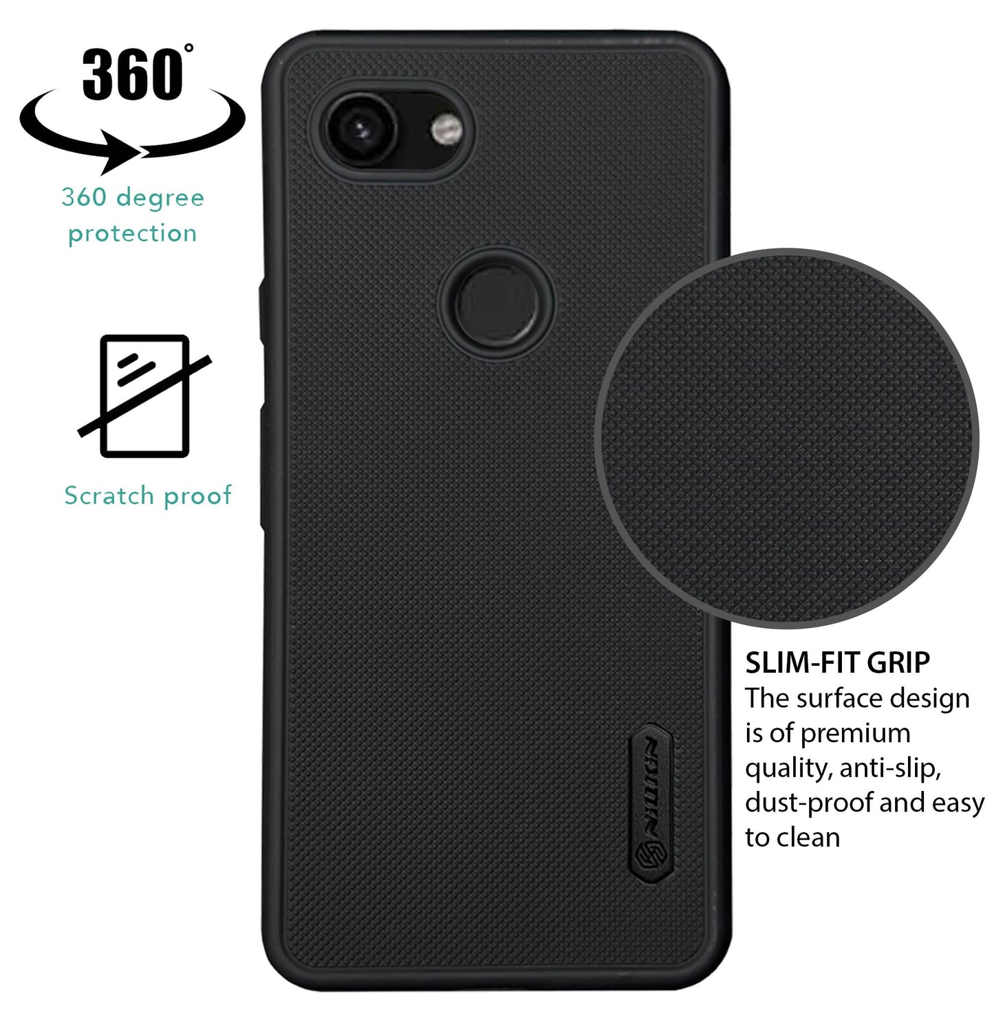 NIUKIN Super Frosted Dotted Case for Google Pixel 3A