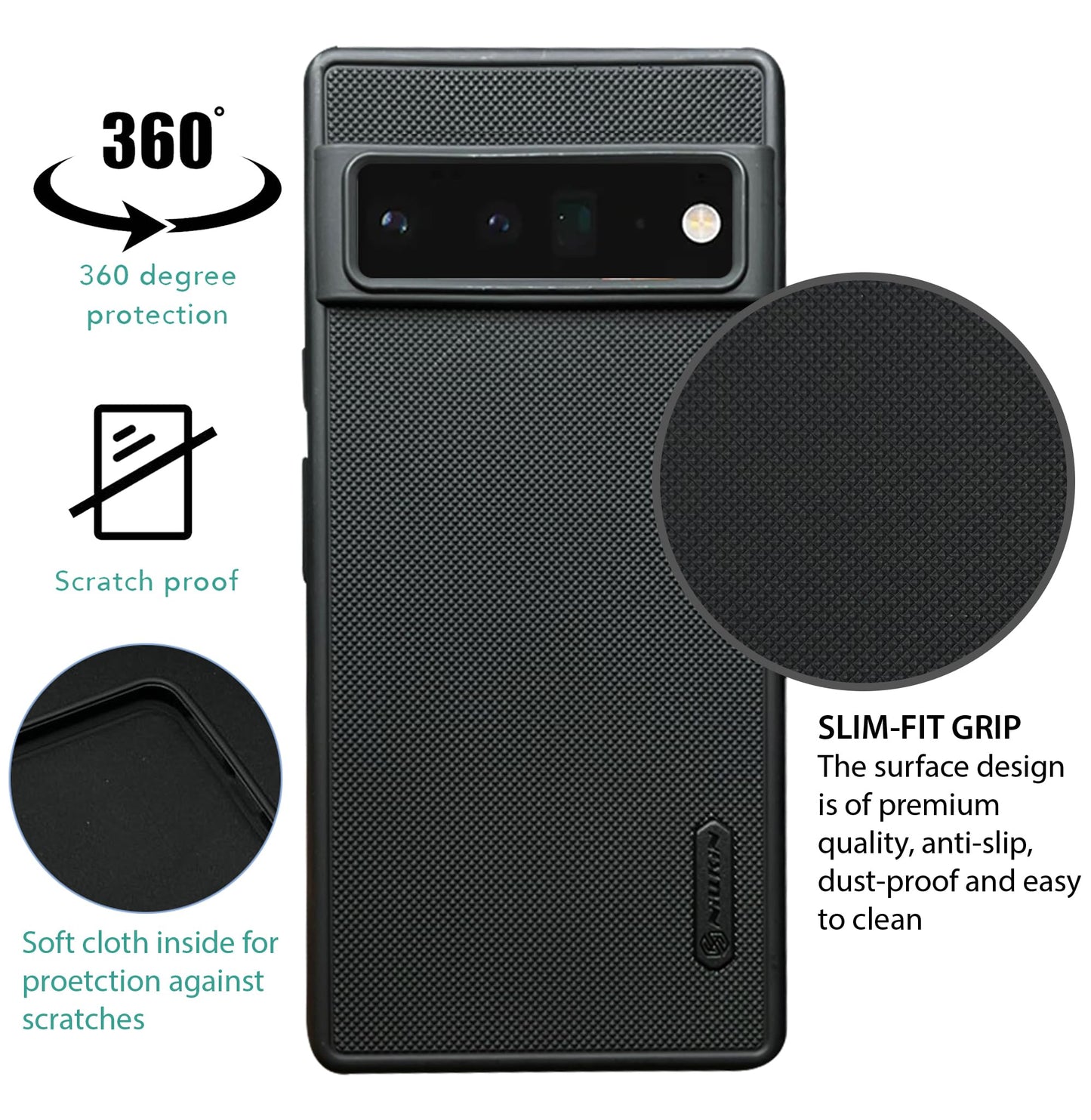 NIUKIN Super Frosted Dotted Case for Google Pixel 6 Pro