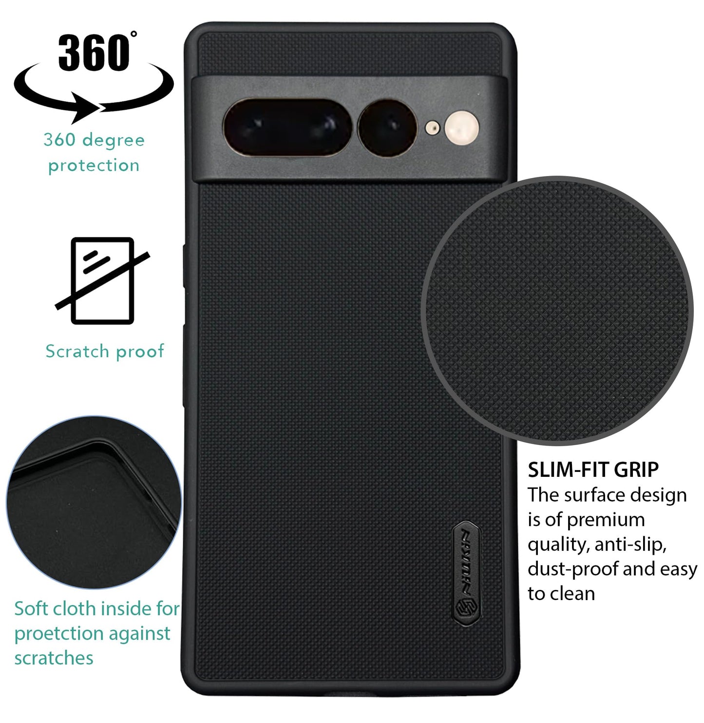 NIUKIN Super Frosted Dotted Case for Google Pixel 7 Pro