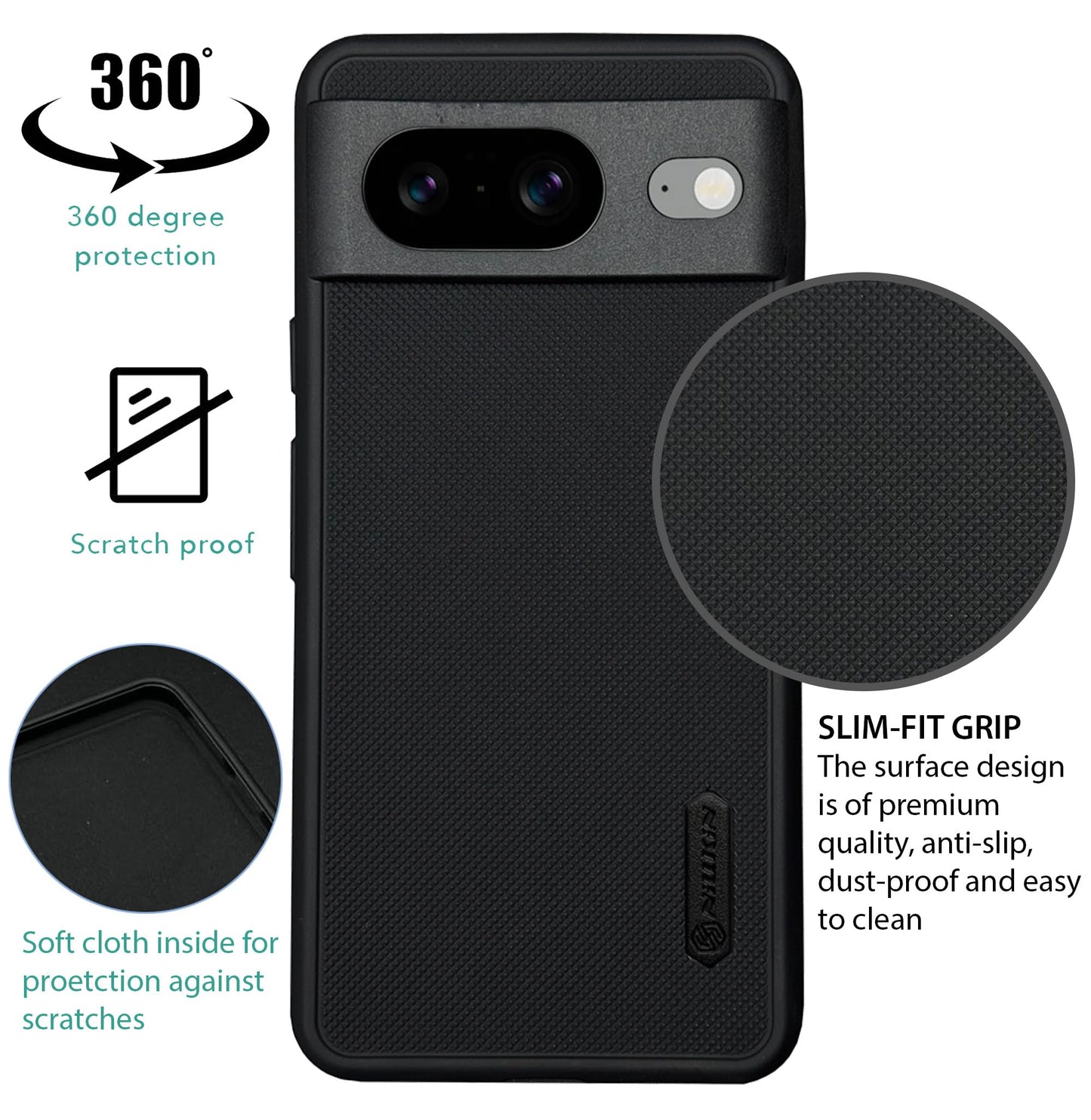 NIUKIN Super Frosted Dotted Case for Google Pixel 8