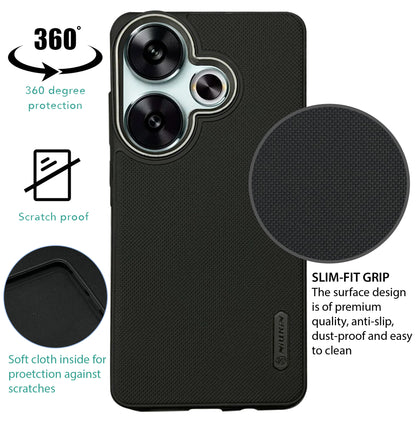 NIUKIN Super Frosted Dotted Case with Camera Ring for Xiaomi Poco F6