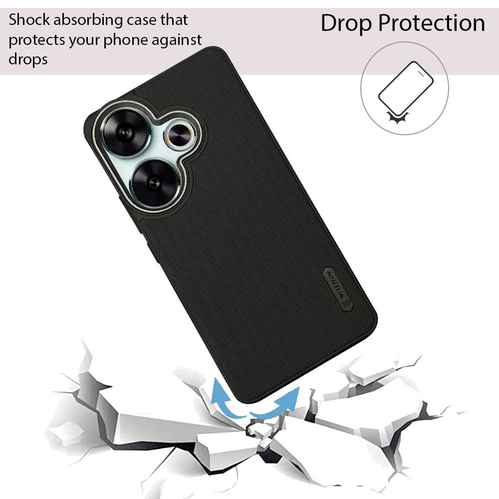 NIUKIN Super Frosted Dotted Case with Camera Ring for Xiaomi Poco F6