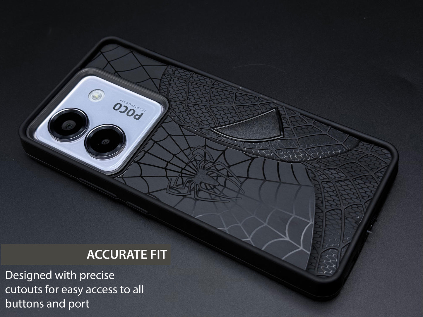 Sp Superhero Web Case with Metallic Camera Ring for Xiaomi Poco M7 Pro(5G)