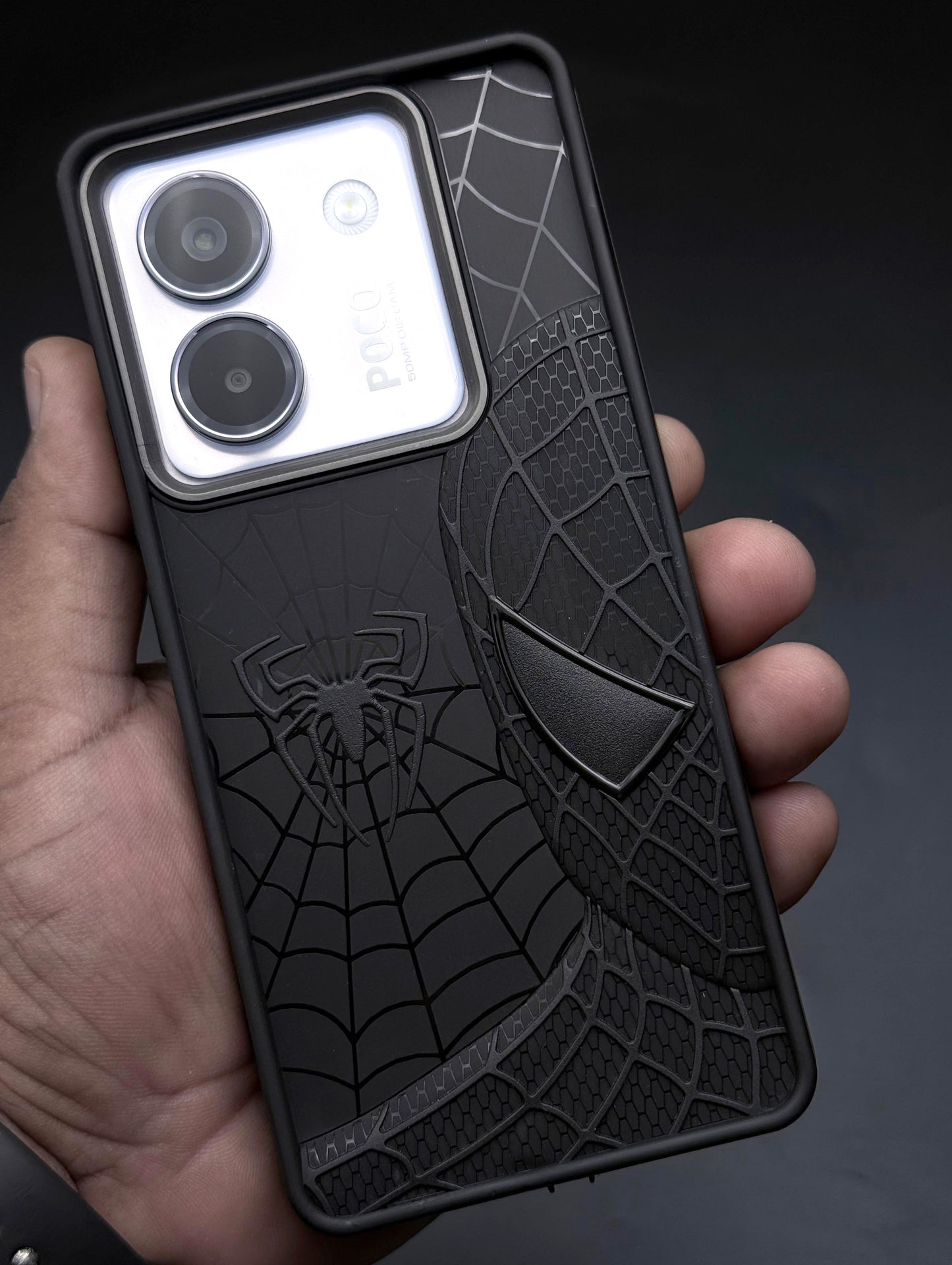 Sp Superhero Web Case with Metallic Camera Ring for Xiaomi Poco M7 Pro(5G)
