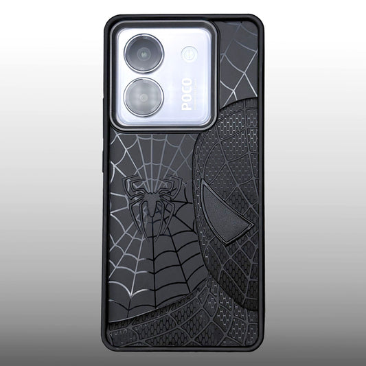 Sp Superhero Web Case with Metallic Camera Ring for Xiaomi Poco M7 Pro(5G)