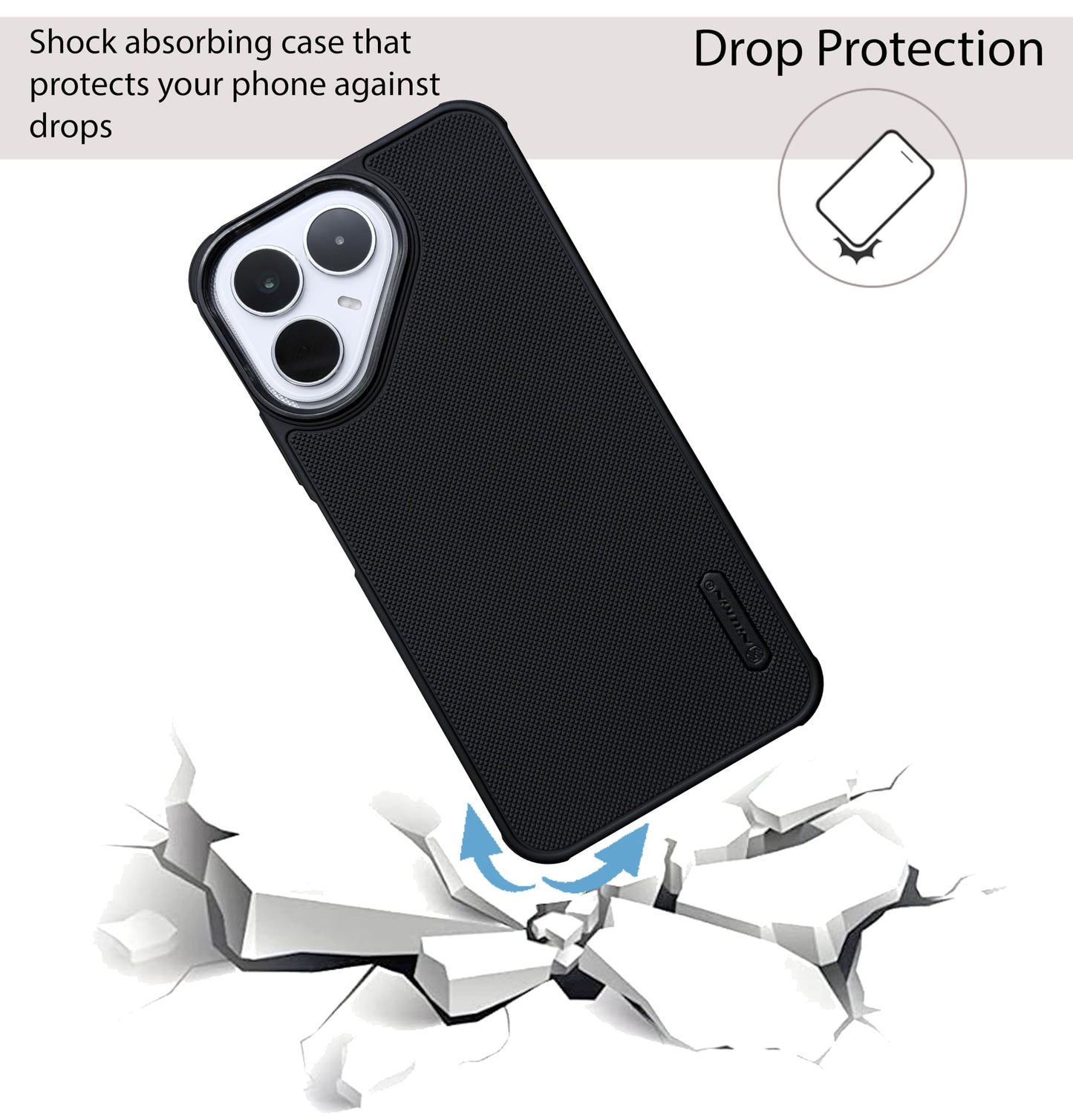 NIUKIN Super Frosted Dotted Case with Camera Ring for Tecno Pova 8