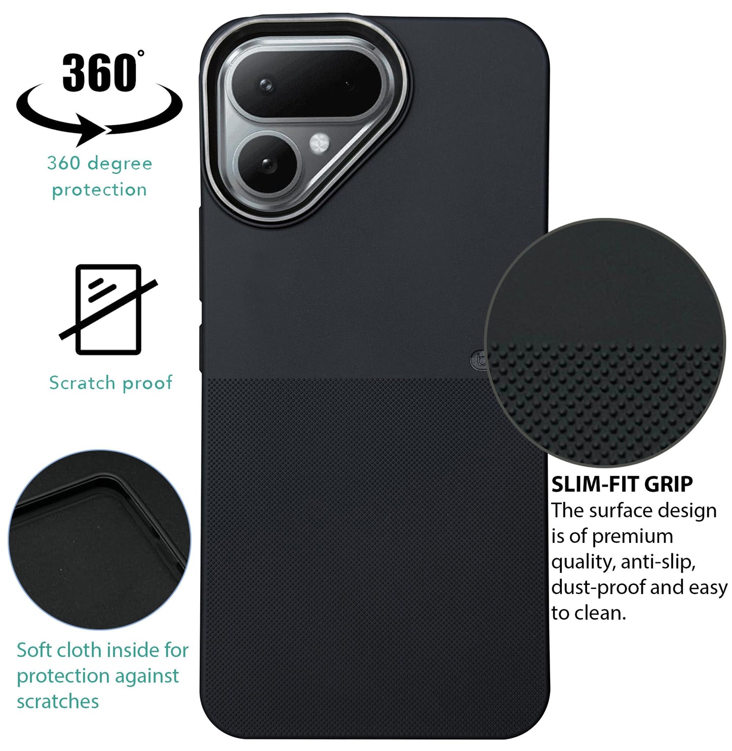 BEOTS Rugged back case with Camera Ring for Tecno Pova Curve 2