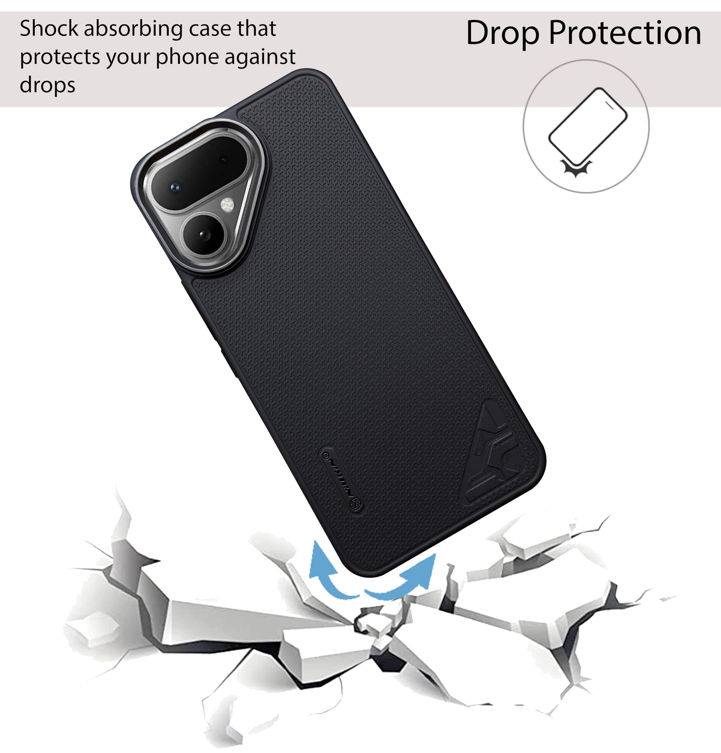 Niukin Grip Guard Back Case with Camera Ring for Tecno Pova curve 2