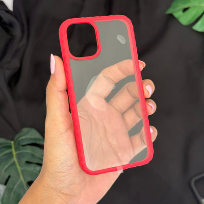 Coblue Anti Yellow Transparent case with Colorful side borders for iPhone 12 Mini