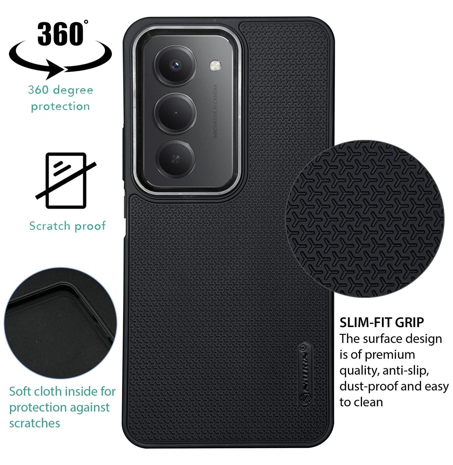 Niukin Grip Guard Back Case with Camera Ring for Xiaomi Redmi 15 5G