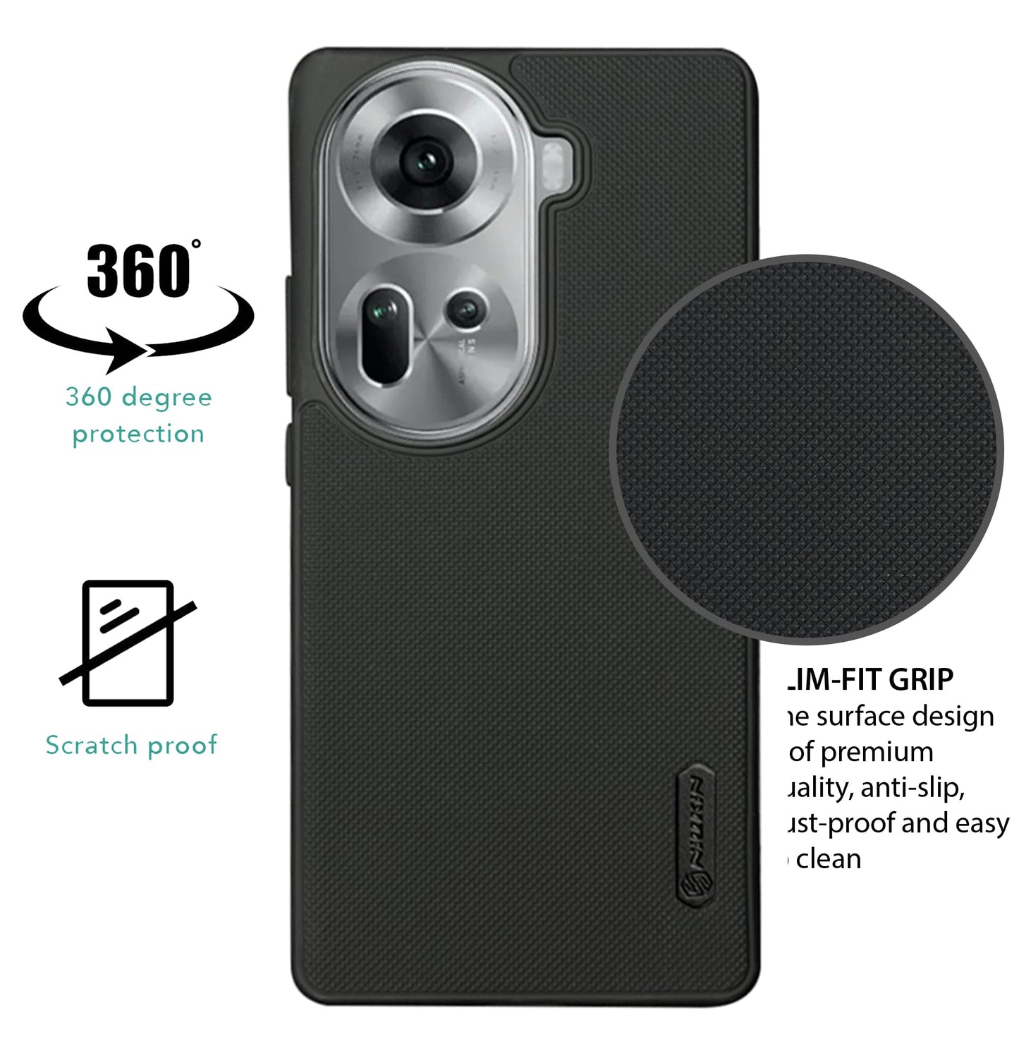 NIUKIN Super Frosted Dotted Case for Oppo Reno 11