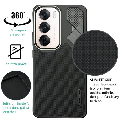 NIUKIN Fancy Super Frosted Dotted Case with Camera Ring for Oppo Reno 12 Pro