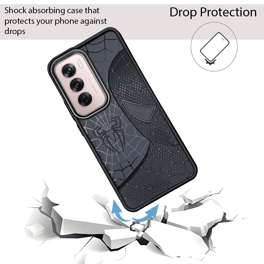 Sp Superhero Web Case with Metallic Camera Ring for Oppo Reno 12 Pro(5G)