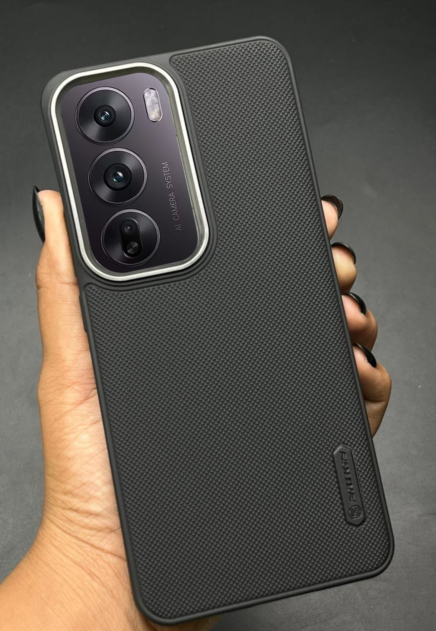NIUKIN Super Frosted Dotted Case with Camera Ring for Oppo Reno 12