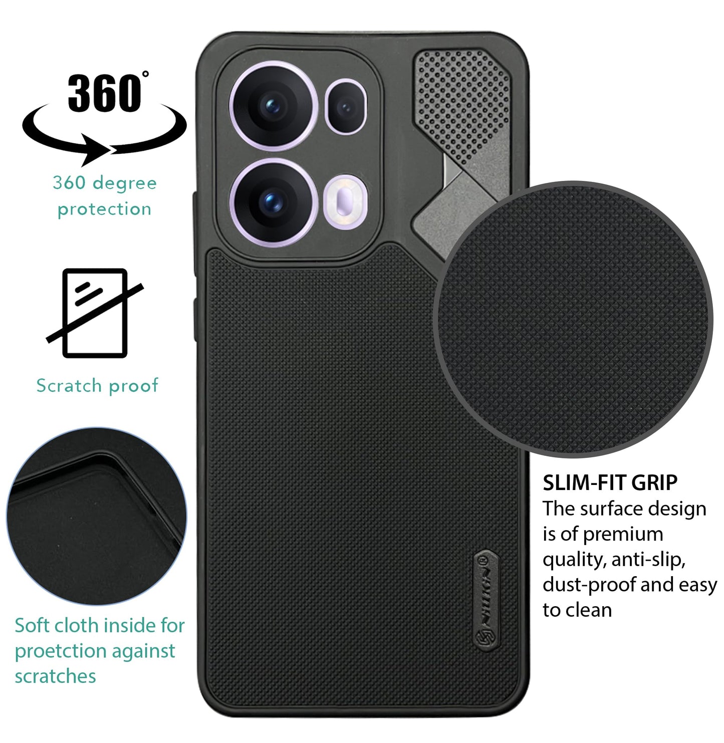 NIUKIN Fancy Super Frosted Dotted Case for Oppo Reno 13 Pro