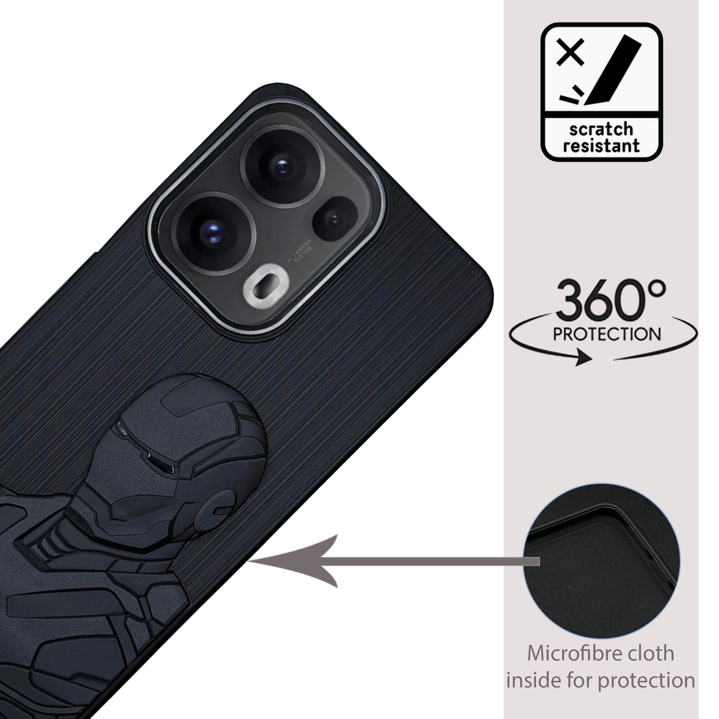 IR Superhero Armor Case with Metallic Camera Ring for Oppo Reno 13 Pro(5G)